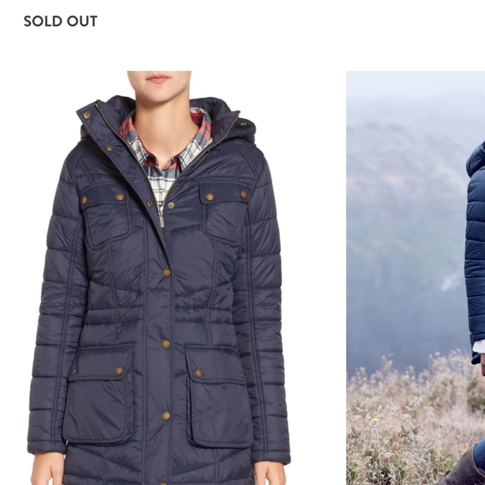 Barbour navy jacket US size 6. Fits like a 4